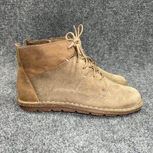 Clarks Ankle Boots Womens Size 7 Brown Suede Leather Lace Up Casual Comfort Shoe